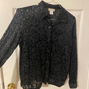 Studio Works Black Textured Blouse